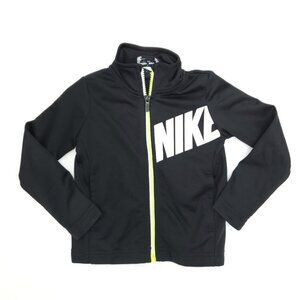 Nike Track Jacket Toddler Boys 2T 1-2 Yrs Black Logo Spellout Full Zip Mock Neck